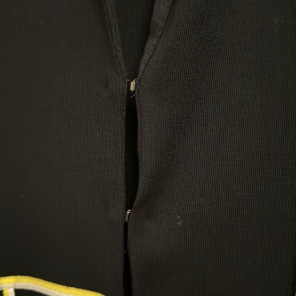 Misook Size Medium Yellow & White Piping Front Closure Blazer - Picture 5 of 10
